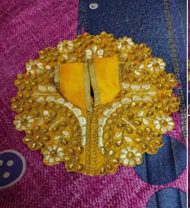 Exquisite Yellow Embroidered Dress Material