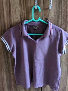 Mauve collared Polo tshirt for women