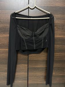 Black Mesh Corset Top