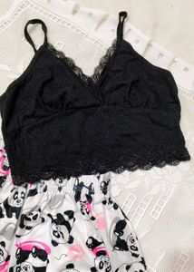 Cute Panda Pajama Shorts Set