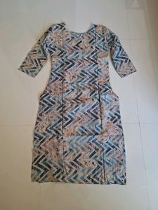 Printed Kurta with Blue Pants