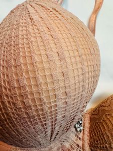 Peach Lace Bra