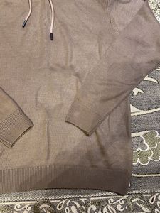 Brown Knit Hoodie