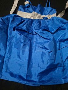 Girls Royal Blue Ruffled Party Dress