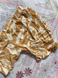 H&amp;M zebra Print Square Neck Puff Sleeve Crop Top