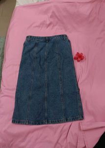 Classic Denim Midi Skirt