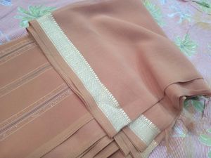 Peach Embroidered dress material 😍