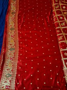 Exquisite maroon Embroidered Banarasi Silk Saree