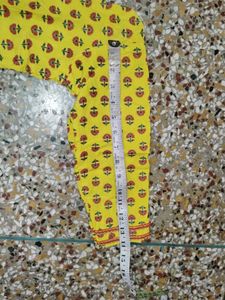 Vibrant Yellow Printed short frock kurta