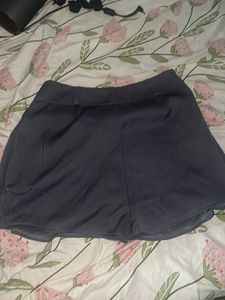 Dark Gray Pleated Skort, office siren , Y2K