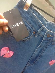 Blue Jeans with Pink Bows