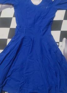 Vibrant Blue A-Line Midi Dress