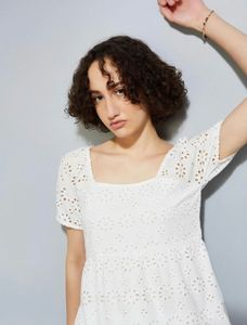 Chic White Broderie Anglaise Dress