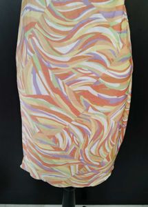 V-Neck Ruffled Swirl Print Dress
