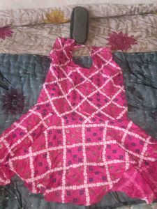 Beautiful Pink Bandhani Kurta