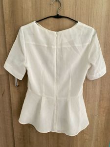 Chic White Peplum Top