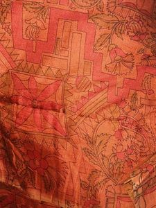 Vibrant Orange Saree with Floral Print
