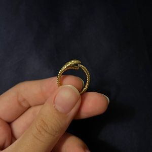 Set of 5 Snake Rings Golden
