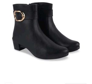 Stylish Black Ankle Boots with Buckle