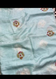 Light Blue Saree with Pink Blouse