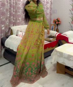 Vibrant Floral Print Lehenga Choli Set