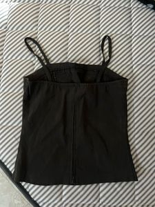 Black Corset Style Tank Top