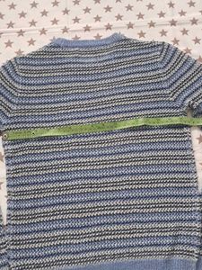 Blue Striped Crochet Sweater