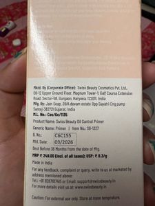 Swiss Beauty Oil Control Primer