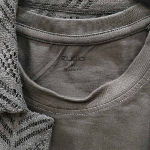 Zudio Co-ord Set | Knit Overshirt + Graphic Tee
