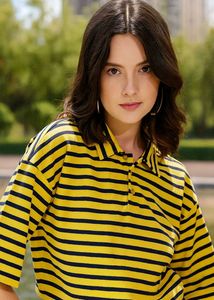 Street 9 Striped Yellow & Black Polo Shirt