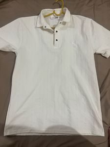 Cream Textured Polo Shirt