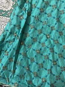 Beautiful Teal Kurta with Metallic Print