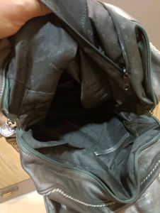 Stylish Grey Leather Handbag