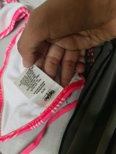 Pink Chevron Bikini Top