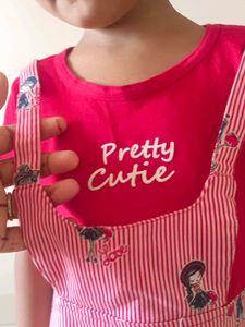 Cute Red Pinafore Dress