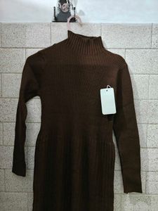 Brown Knit Midi Dress - New with Tags