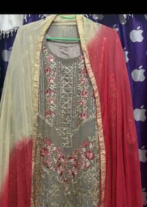 Embroidered Kurta Set with Dupatta