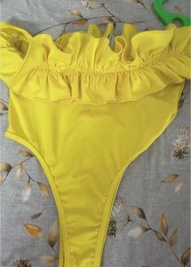 Yellow Ruffled bodysuit
