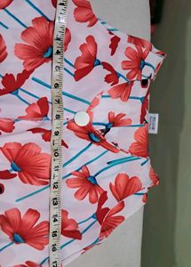 Beautiful Asymmetric Floral White Chiffon Top