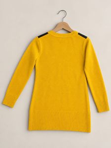 Cute Yellow &amp; Grey Polka Dot Sweater