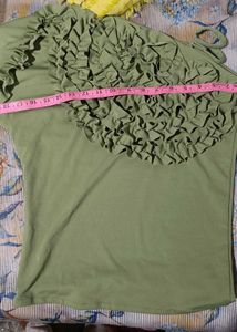 Green top with Ruffles