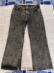 Stylish Acid Wash Wide Leg Jeans