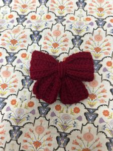 Handmade Crochet Hair Bow Clip