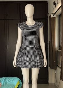 Chic Black & White Polka Dot Dress