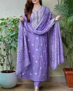 3 piece Elegant Lavender Kurta Set
