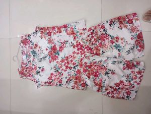 Floral Print Sleep Set top with shorts