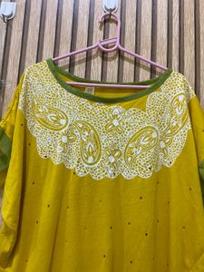 Yellow Tunic with Lace Detail 38-48