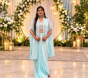 Elegant Light Blue Lehenga Choli Set