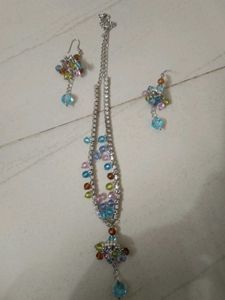 Colorful Beaded Necklace &amp; Earring Set