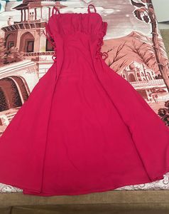 Chic Pink Fit and Flare Dress